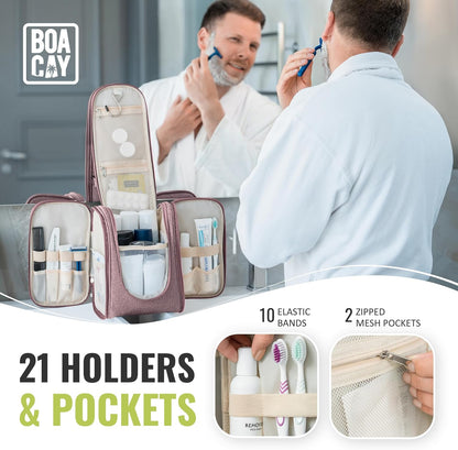 Premium Hanging Travel Toiletry Organizer for Men and Women - Versatile Makeup and Bathroom Accessories Kit for Travel Essentials