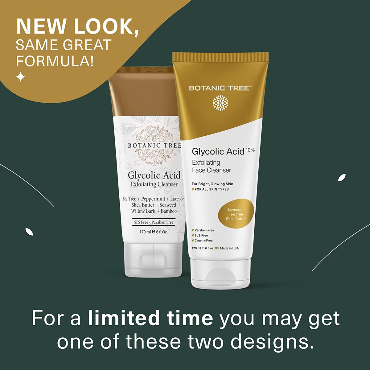 Glycolic Acid Facial Cleanser and Exfoliating Scrub - 10% Glycolic Acid and Salicylic Acid - 6 Fl. Oz