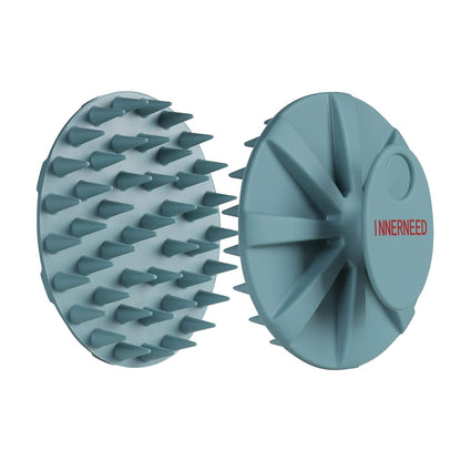 Silicone Scalp Massager Shampoo Brush for Hair Washing - Dark Green
